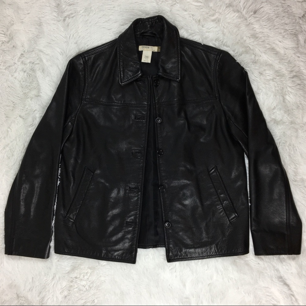 J. Crew Women’s Classic Black Small Leather Jacket - Picture 2 of 8